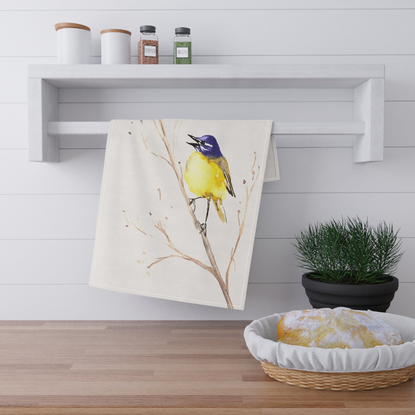 Yellow Wagtail Cotton Tea Towels