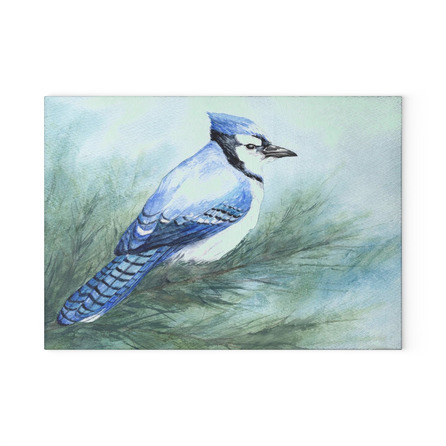 Blue Jay Glass Cutting Board