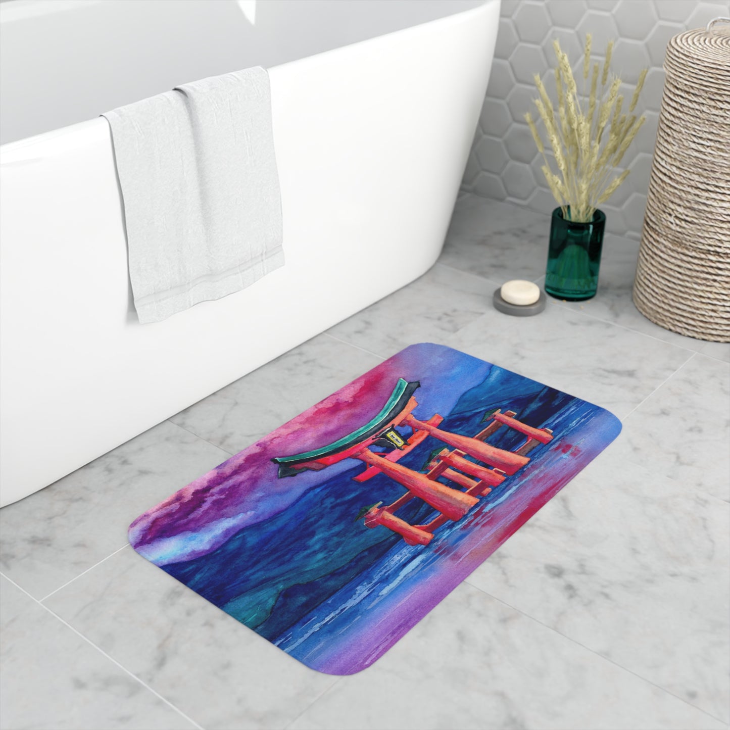 Tori-iru Japanese Shinto Gate Bath Mat