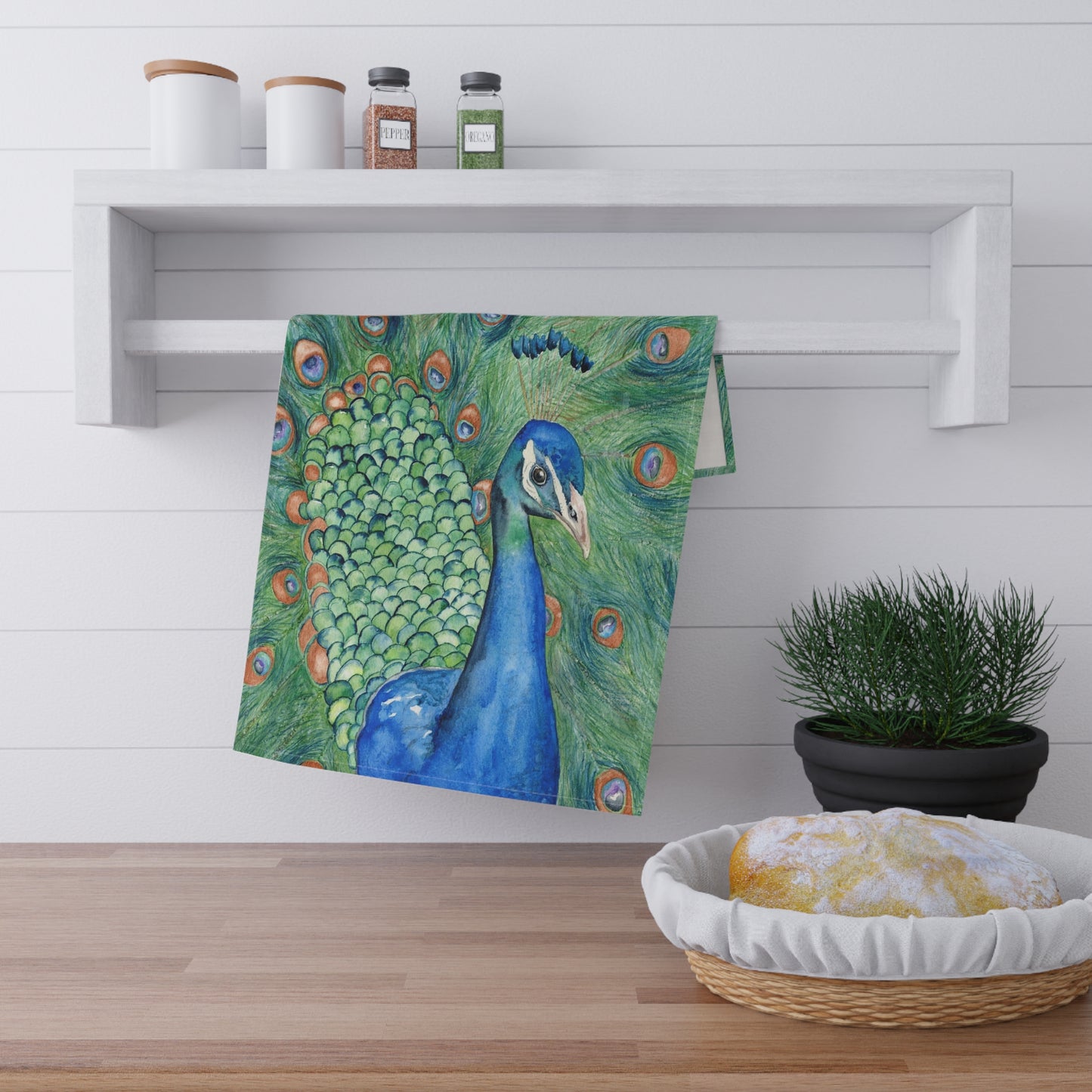 Peacock Splendor Cotton Tea Towels