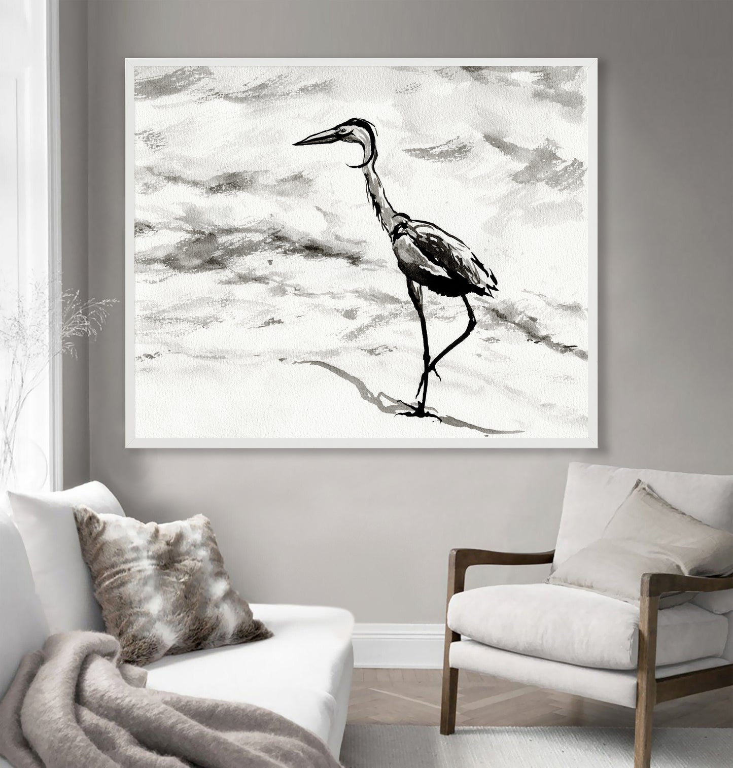 Graceful Crane - Art Print