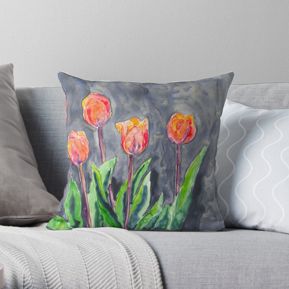 All in a Row Tulips Decorative Pillow Cover