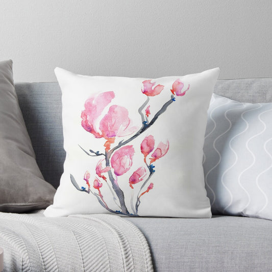 Japanese Magnolia Decorative Pillow Cover