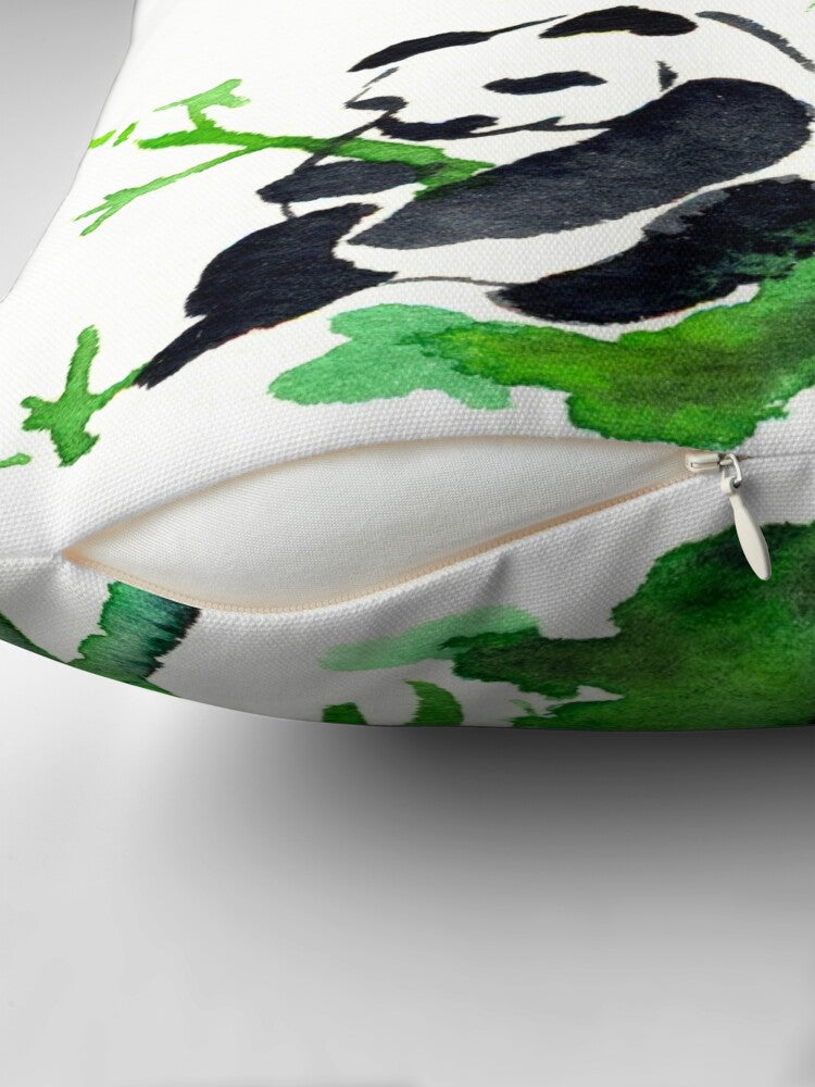 Snack Time Panda Decorative Pillow Cover
