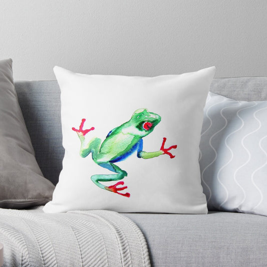 Dekorativer Kissenbezug mit Laubfrosch