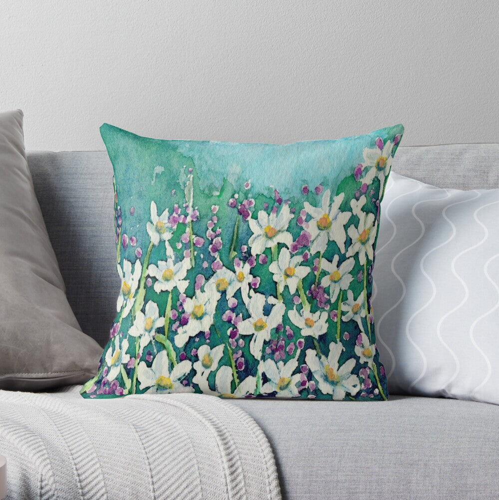 Dancing Daisies Decorative Pillow Cover