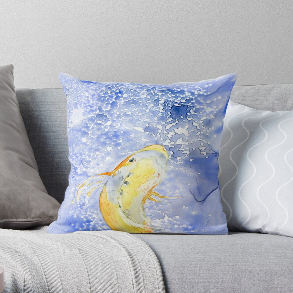 Prosperity Koi Decorative Pillow Cover