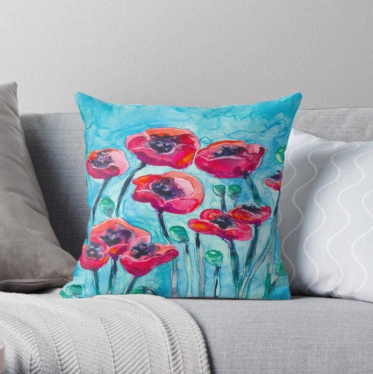 Poppy Sky Decorative Pillow Cover