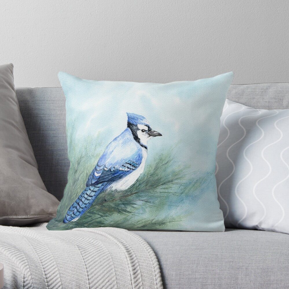 Blue Jay Decorative Pillow Cover