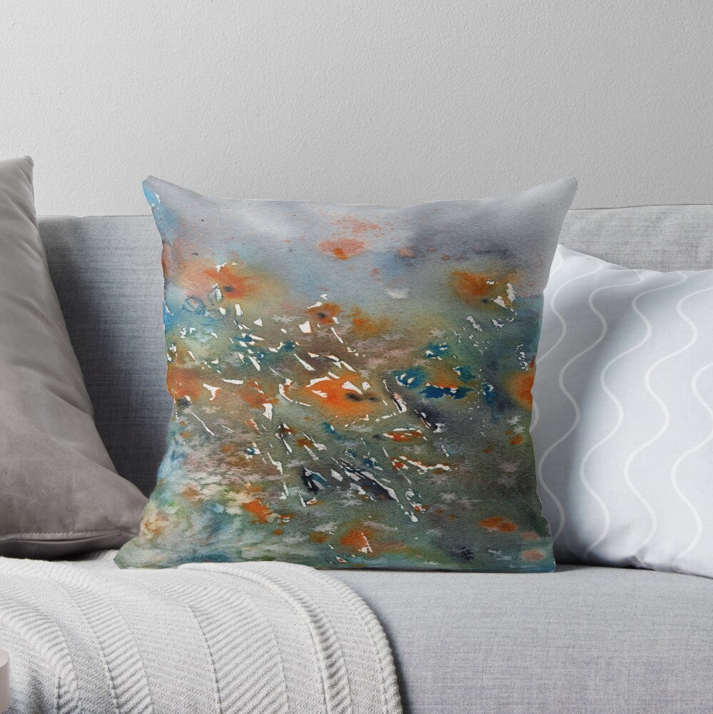 Orange Poppies Decorative Pillow Cover