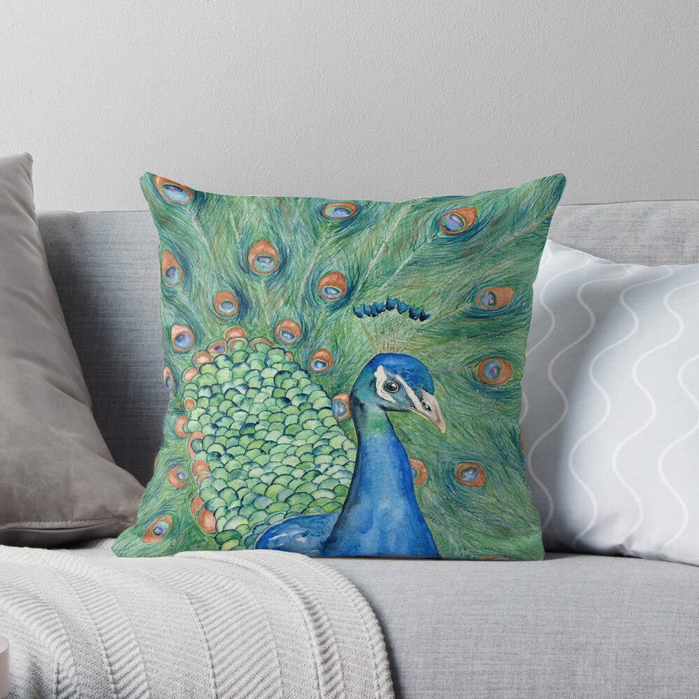Peacock Decorative Pillow Cover