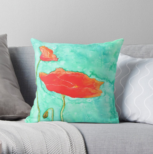 Poppy Trio Decorative Pillow Cover