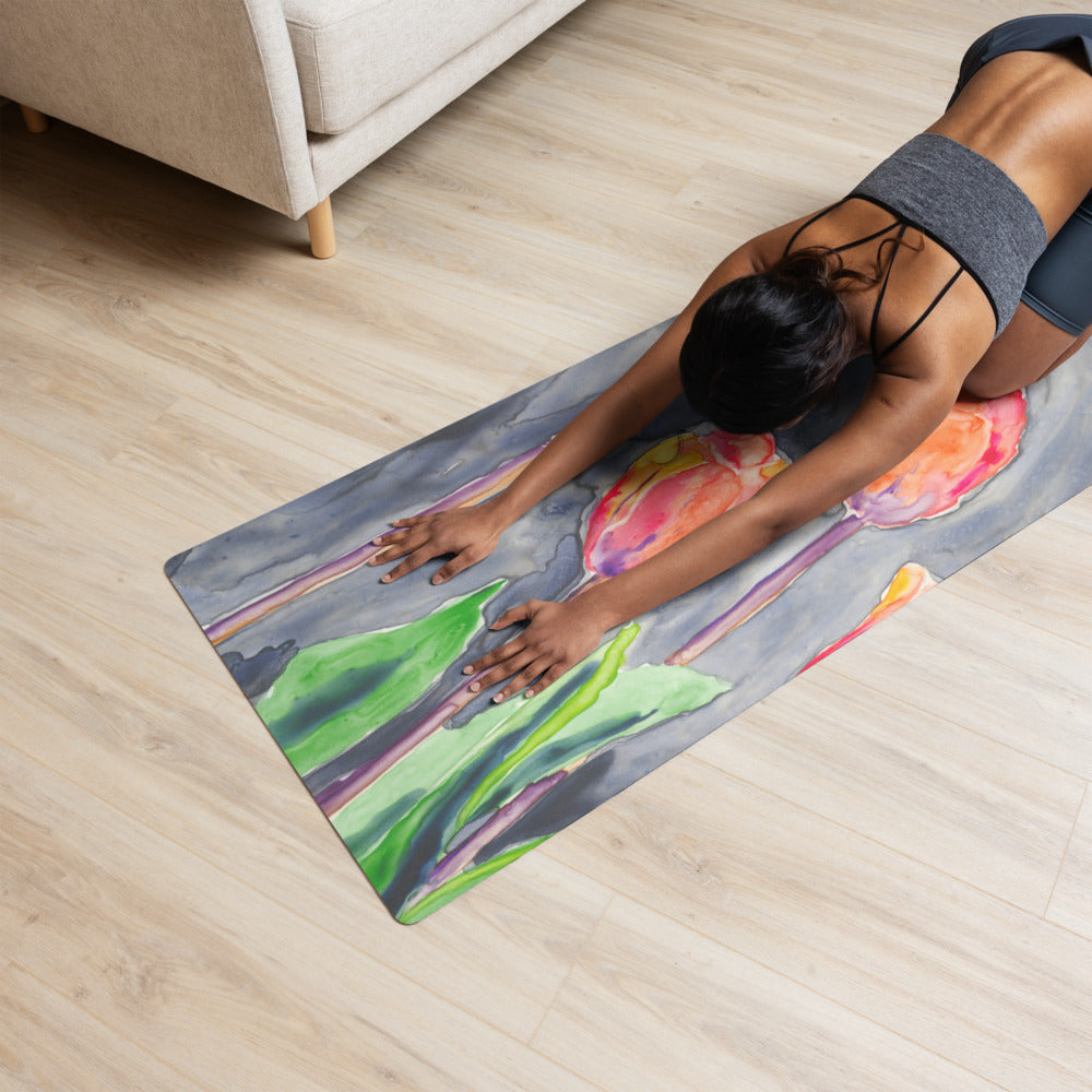 All in a Row Tulips Yoga Mat