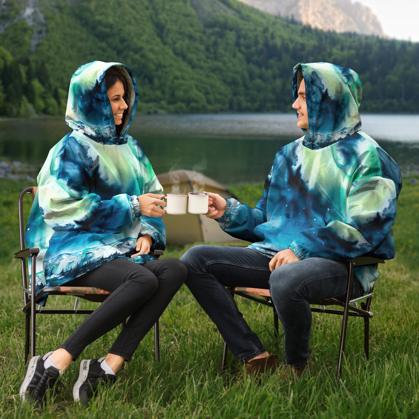 Aurora Borealis Snug Hoodie Wearable Blanket