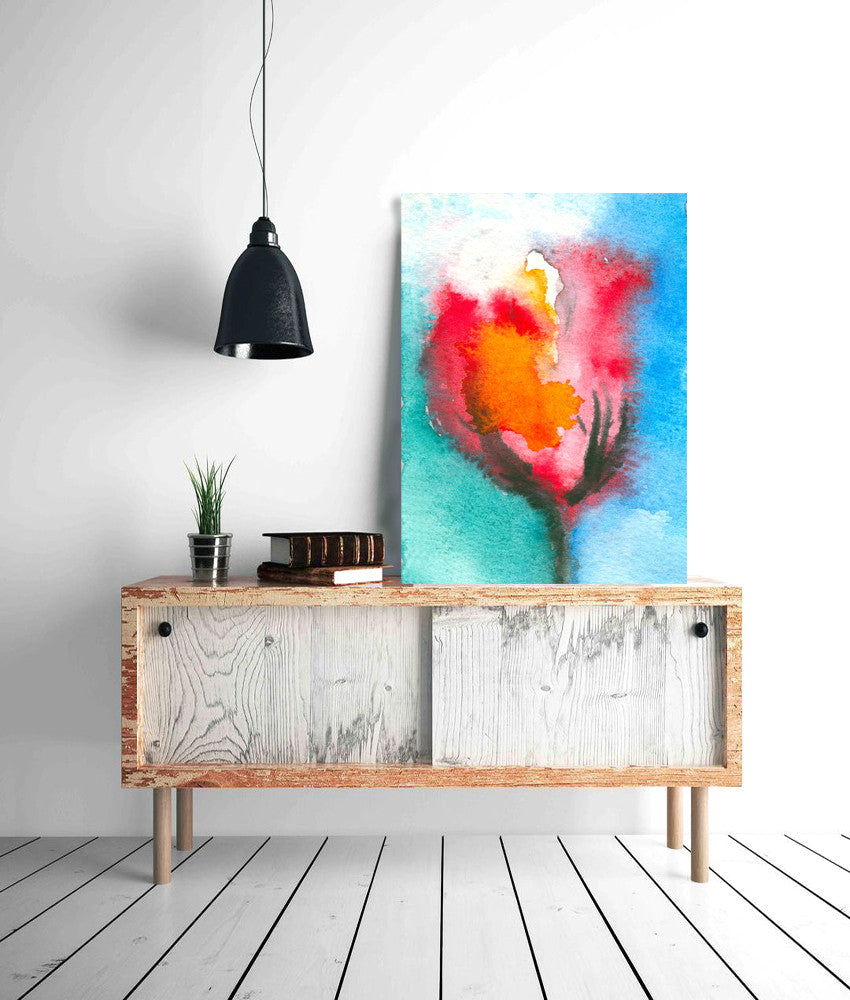 Watercolor Painting - Tulip Abstract Art Print Brazen Design Studio Dark Orange