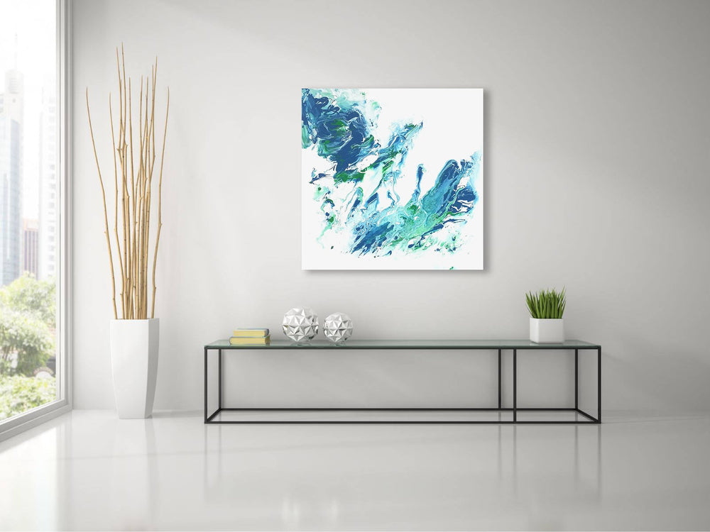 Oceanus Tricae - Acrylic Painting - Contemporary Blue Abstract Seascape Art Print Brazen Design Studio Lavender