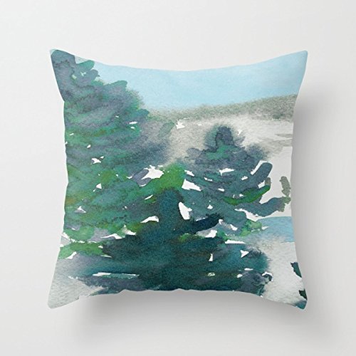 Winter Tale Throw Pillow - Decorative Evergreen Pillow Cover Accessories Brazen Design Studio Dim Gray