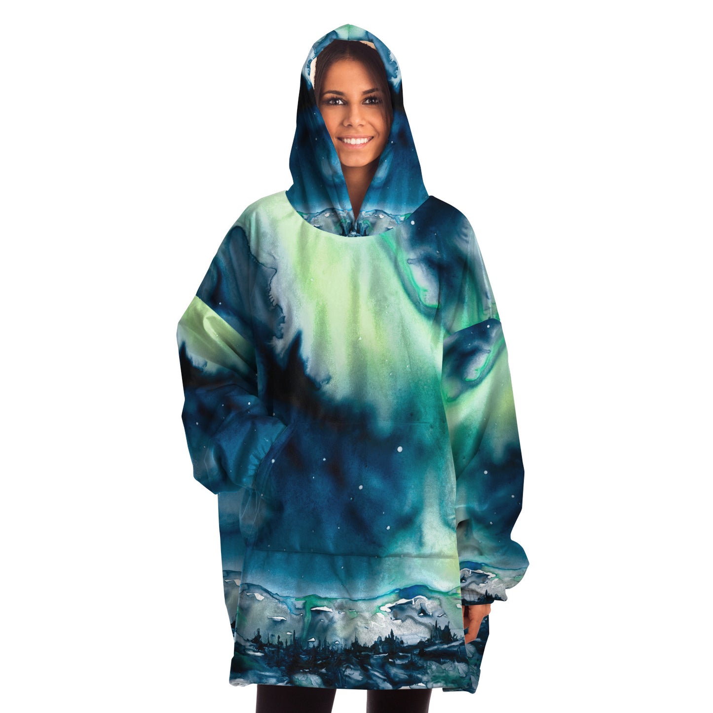 Aurora Borealis Snug Hoodie Wearable Blanket