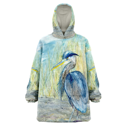 Great Blue Heron Snug Hoodie Wearable Blanket