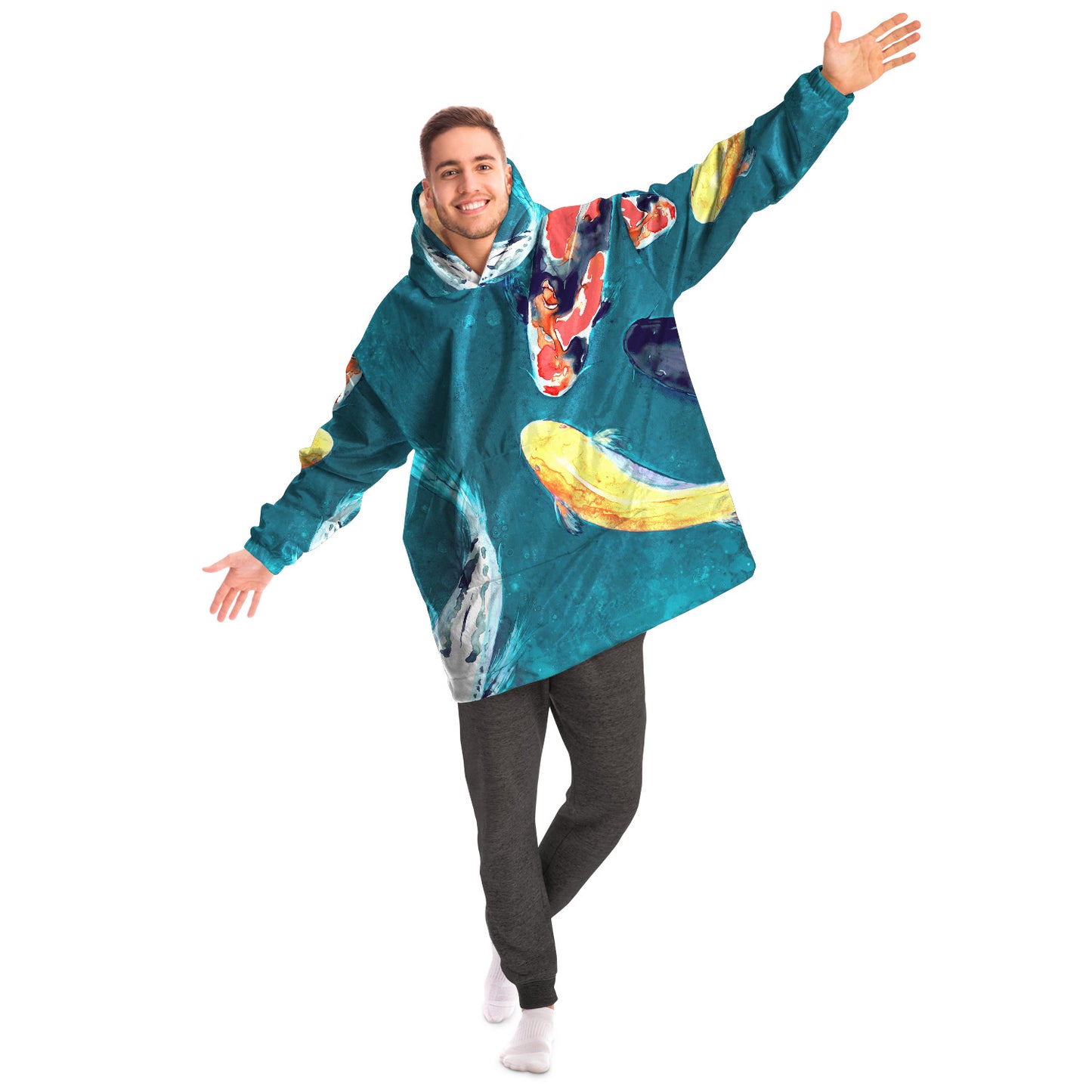 Water Ballet Koi Snug Hoodie Wearable Blanket