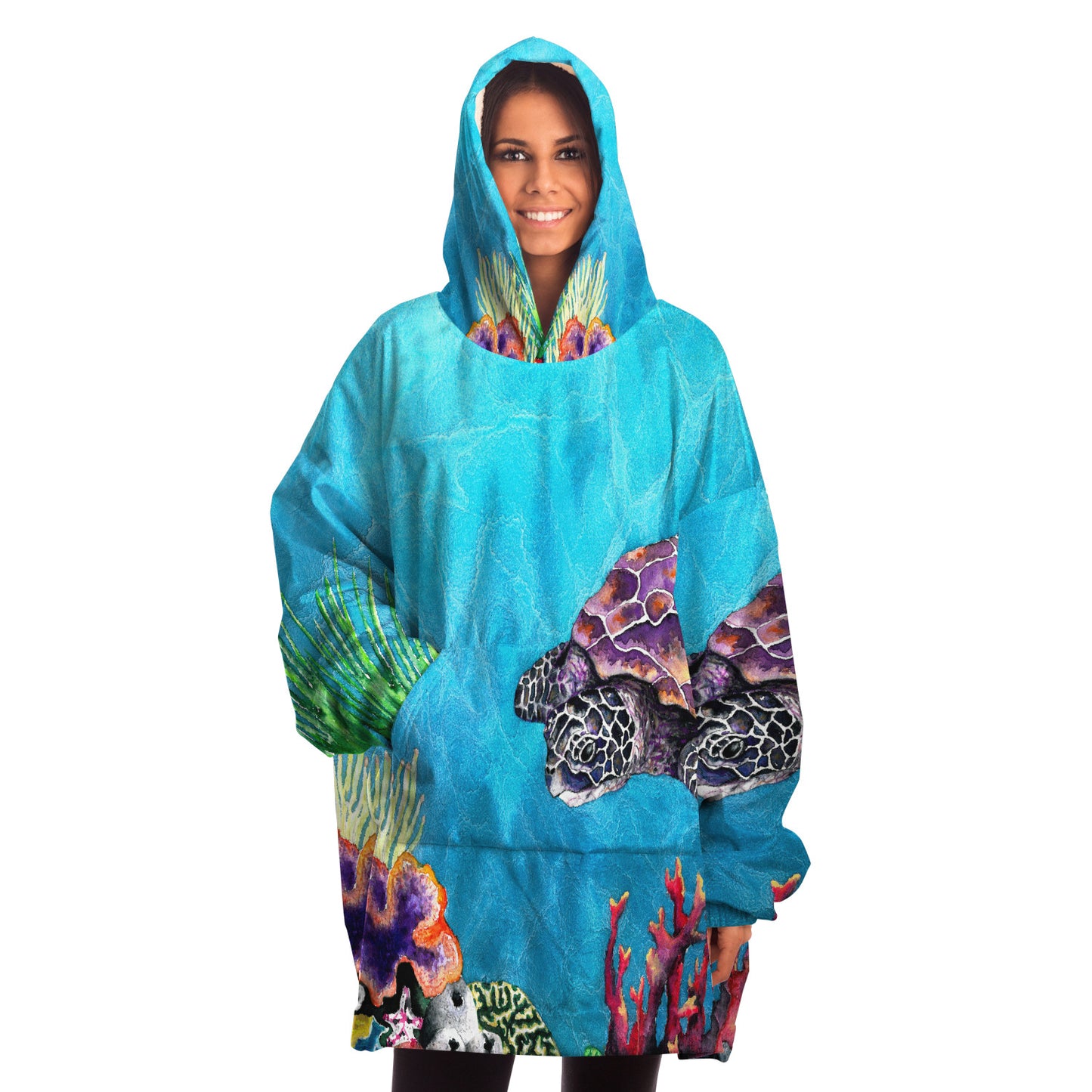 Sea Turtle Snug Hoodie Wearable Blanket