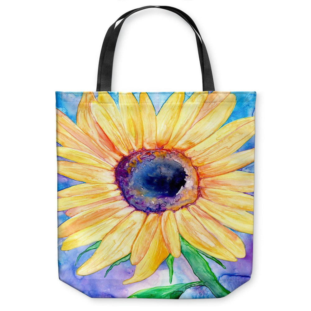 Sunflower Art Tote Bag - Watercolor Painting - Shopping Bag Brazen Design Studio Sandy Brown