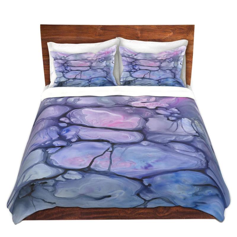 Violaceae Abstract Watercolor Painting Contemporary   - Modern Bedding - Duvet or Comforter Brazen Design Studio Dark Gray