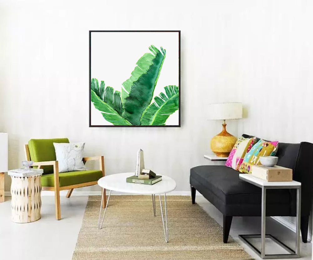 Banana Tree Tropical Plant Watercolor Painting - Botanical Nature Art Print Brazen Design Studio Sea Green