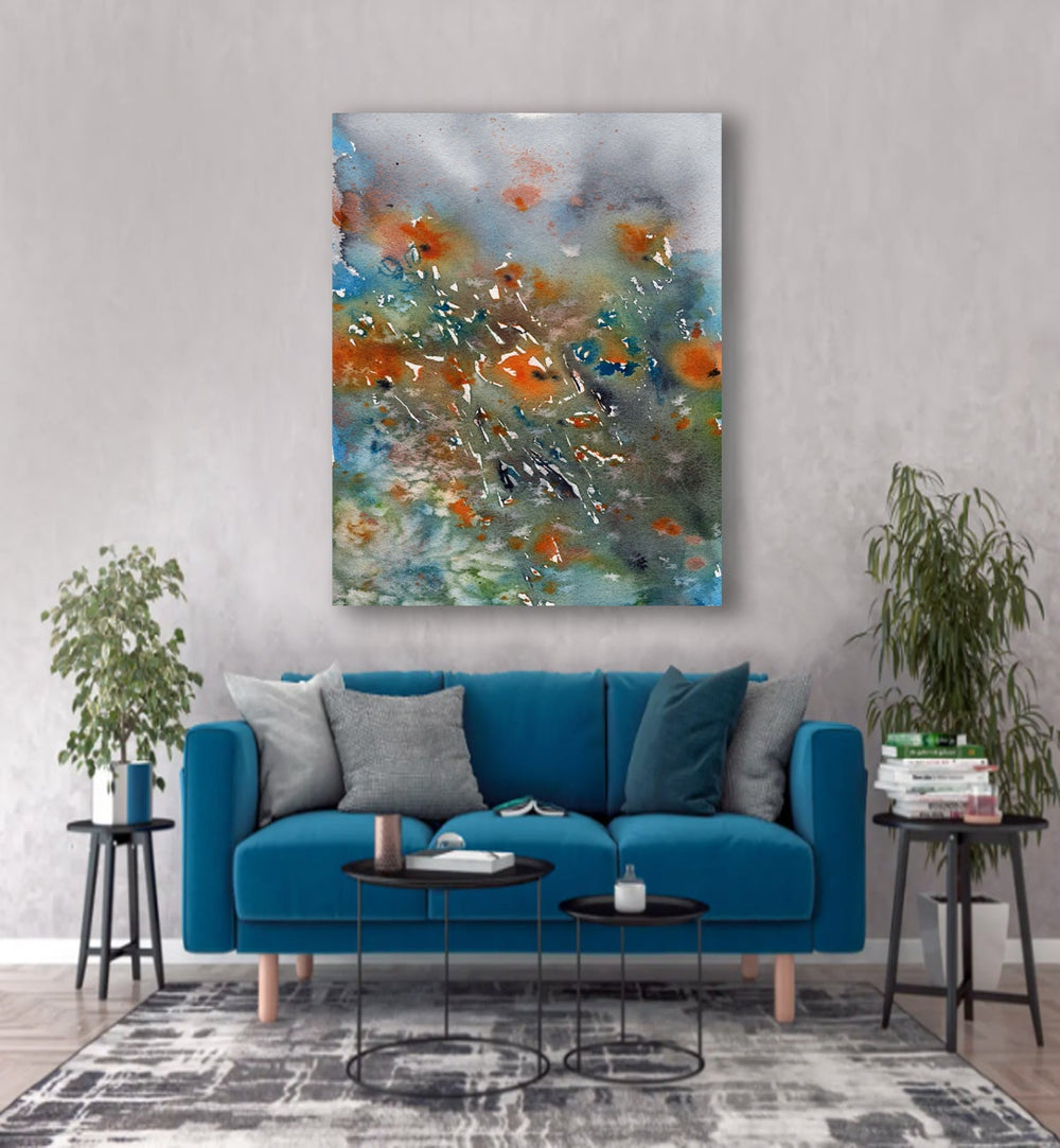 Orange Poppies - Art Print Wildflowers - Floral Watercolor Painting Brazen Design Studio Sienna