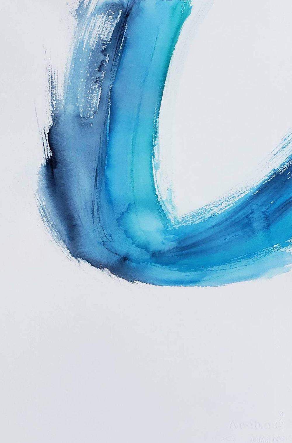 Art Print - Winds of Change Abstract Composition Contemporary Watercolor Painting Brazen Design Studio Steel Blue
