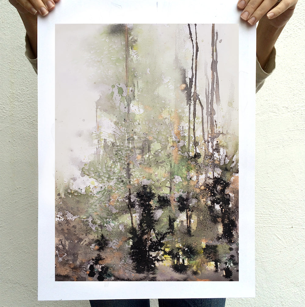 Bring It On Home -  Contemporary Abstract Art Print Brazen Design Studio Gray