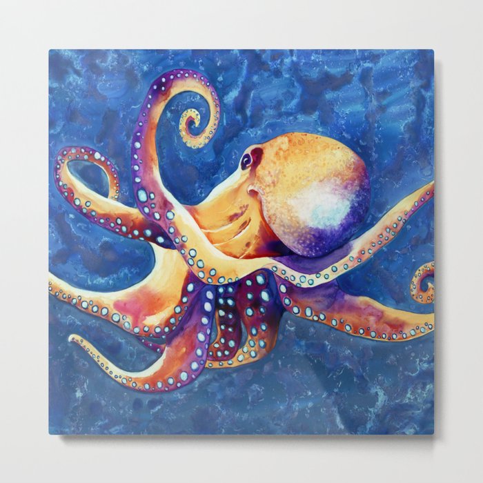 Octopus - Ocean Wildlife Sea Creature Watercolor Painting - Art Print Brazen Design Studio Tan