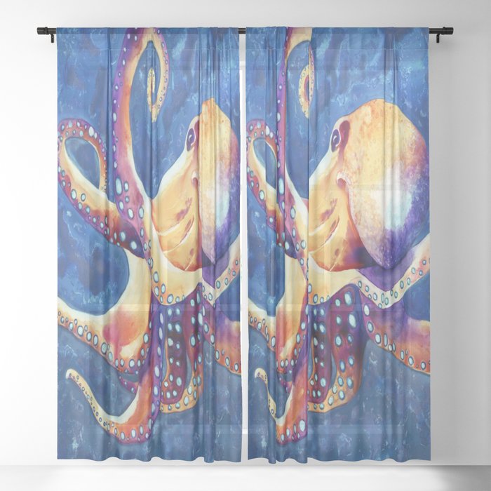 Octopus Black Out or Sheer Curtains