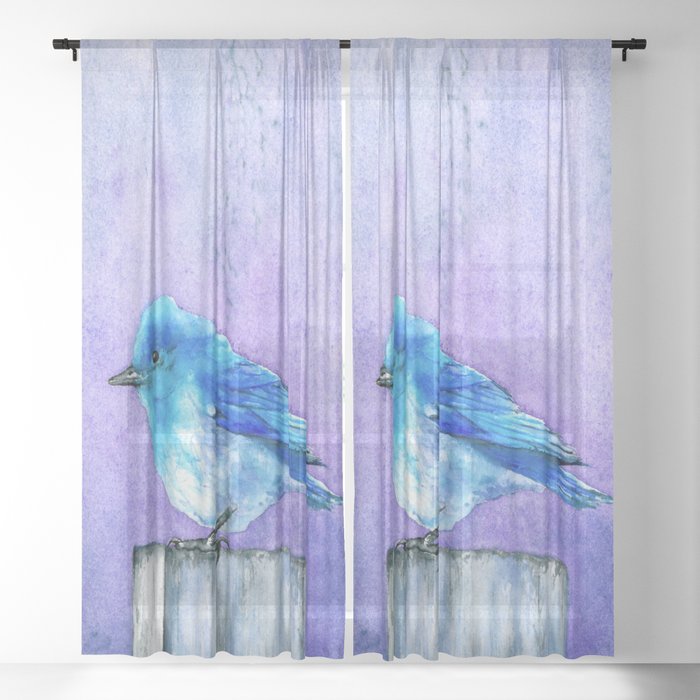 Bluebird Bliss Black Out or Sheer Curtains