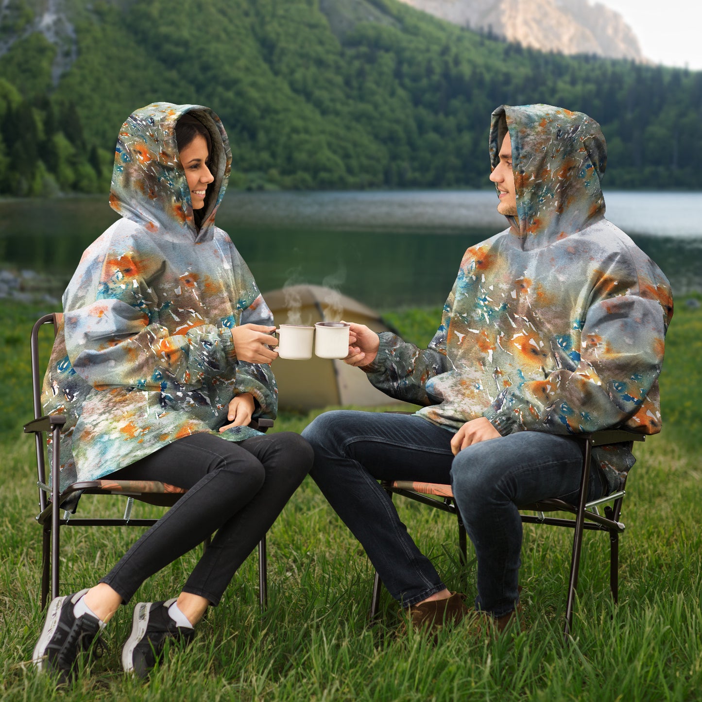 Orange Poppies Snug Hoodie Wearable Blanket