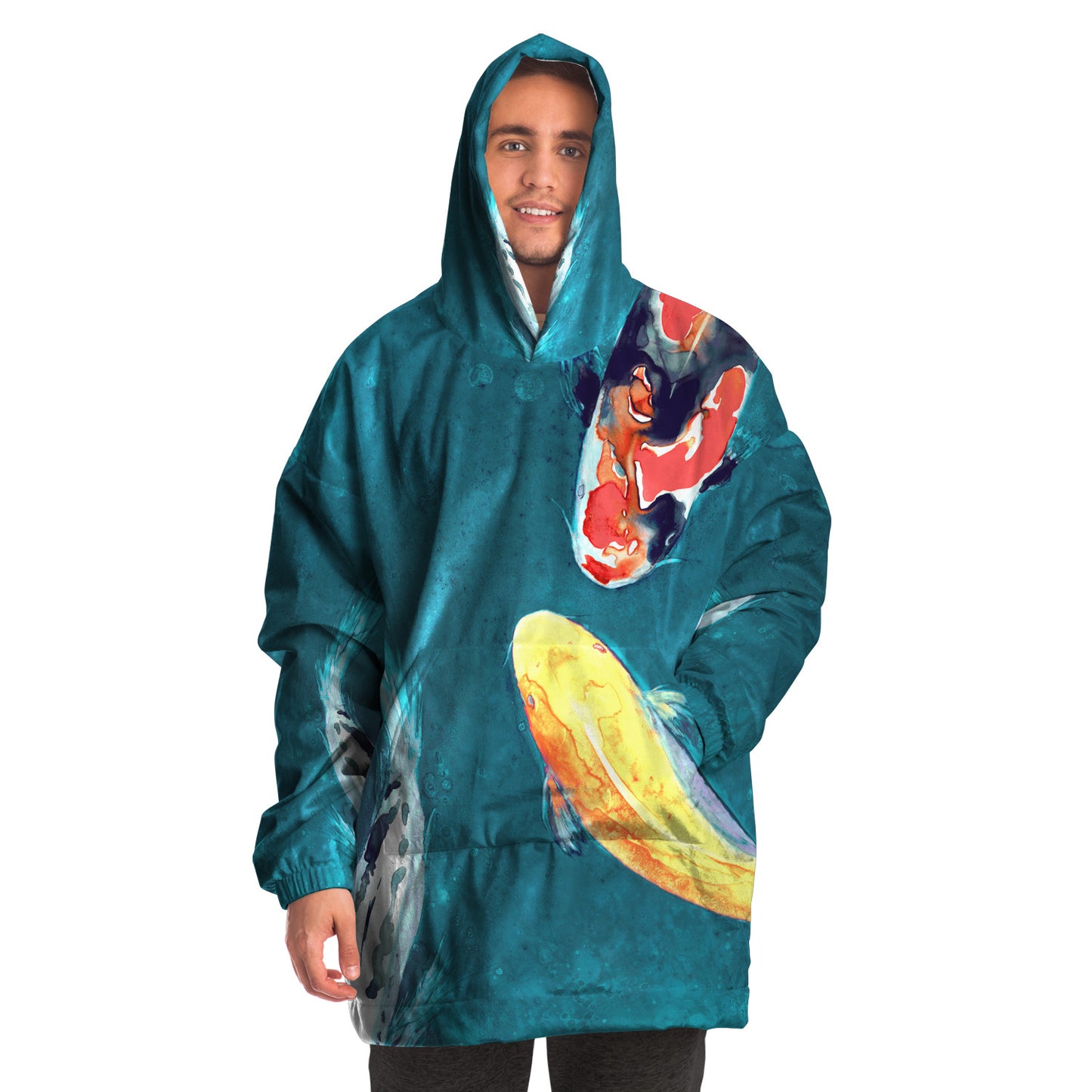 Water Ballet Koi Snug Hoodie Wearable Blanket