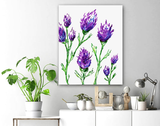 Clover Floral Watercolor Painting - Botanical Art Print Brazen Design Studio Dark Slate Blue