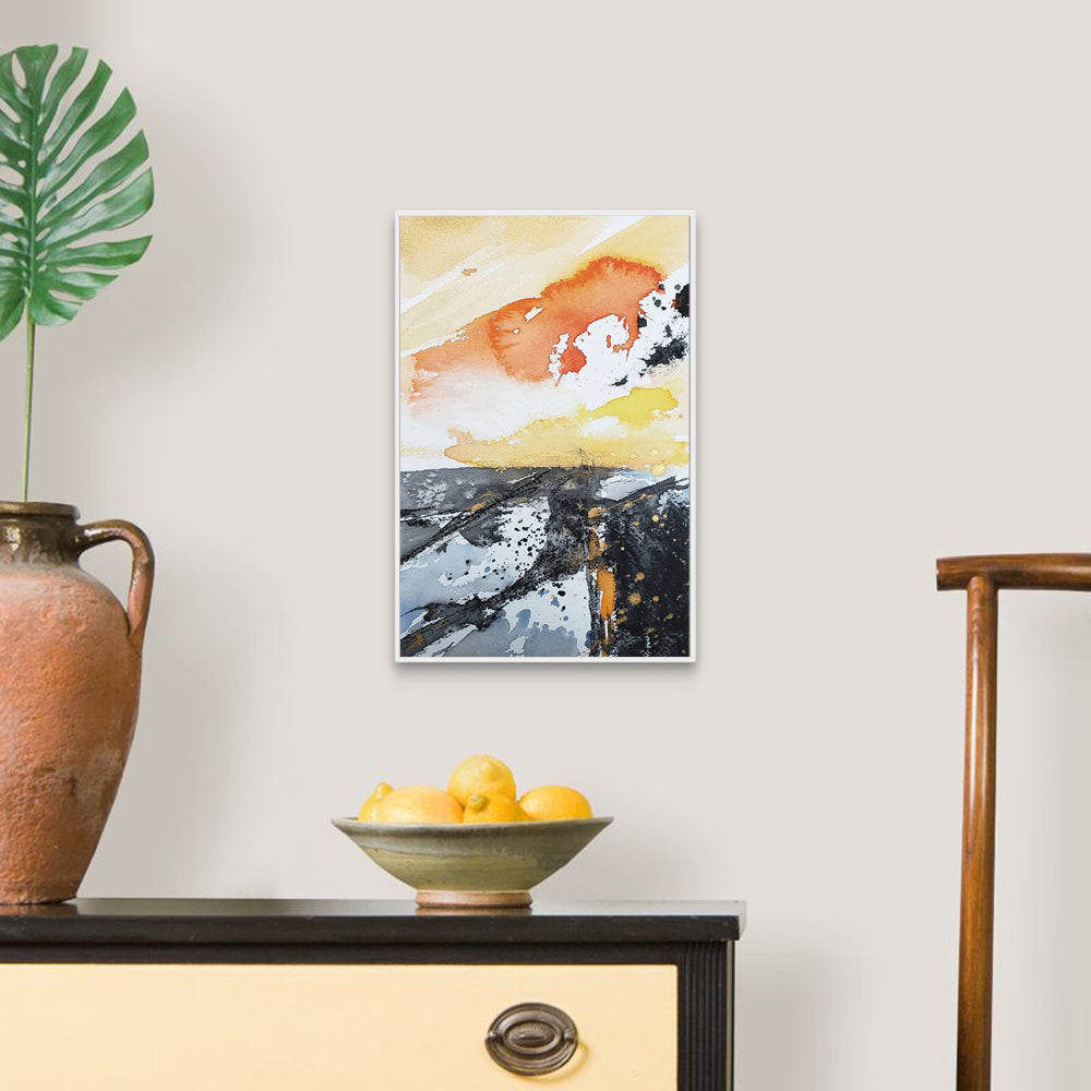 Art Print - Decided to Risk It Contemporary Abstract Watercolor Painting Brazen Design Studio Light Gray