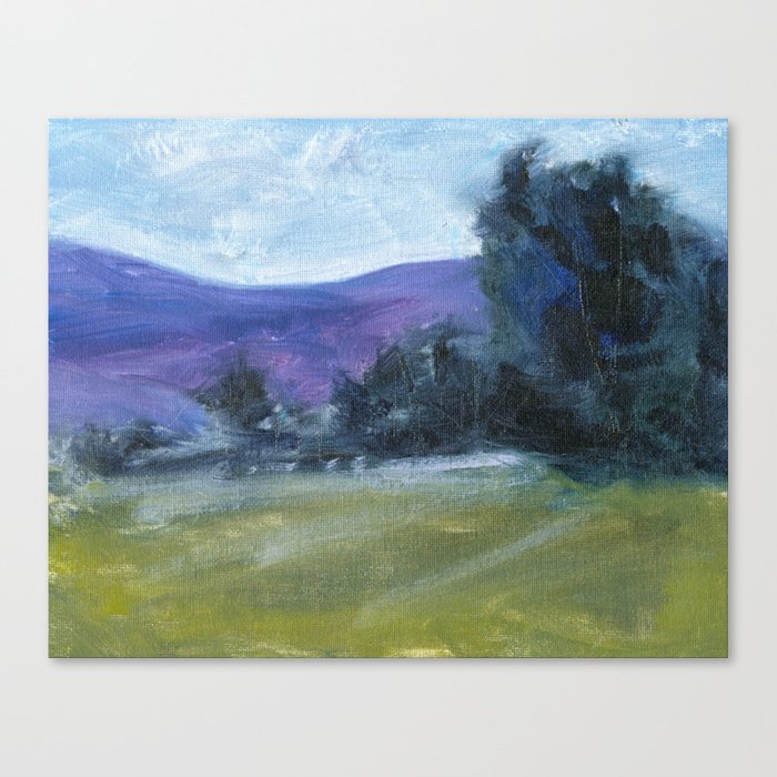Draped in a Dream Oil Painting Landscape Nature Inspired Contemporary Art Print Brazen Design Studio Slate Blue