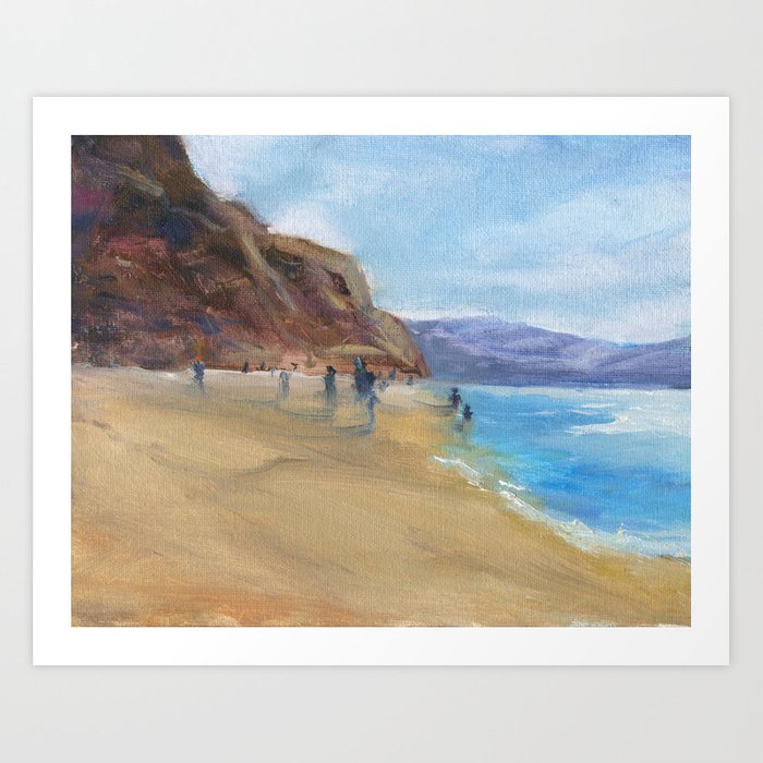 Sea Breeze - Oil Painting Seascape Nature Inspired Contemporary Art Print Brazen Design Studio Rosy Brown