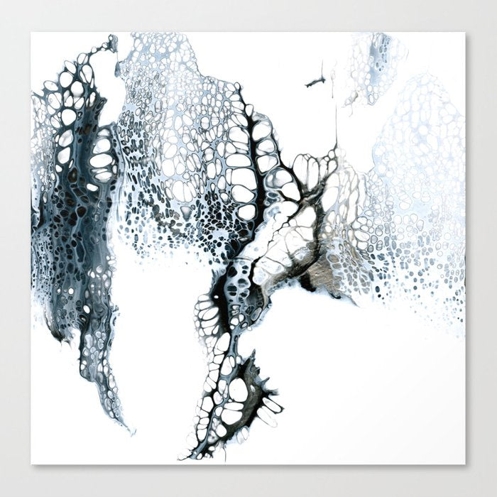 Abstract Art - Seolfor Black and White Contemporary Art Print Brazen Design Studio White Smoke