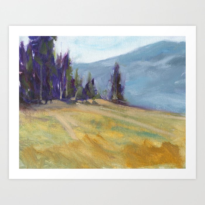 A Chance Encounter - Oil Painting Landscape Nature Inspired Contemporary Art Print Brazen Design Studio Dark Khaki