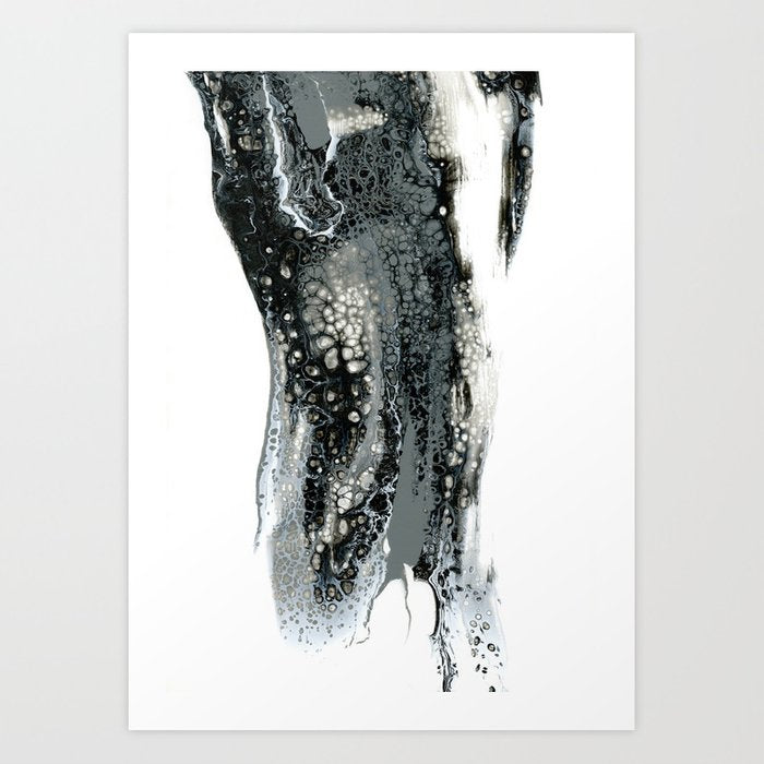 Abstract Art - Dignitas Black and White Contemporary Art Print Brazen Design Studio Dark Slate Gray