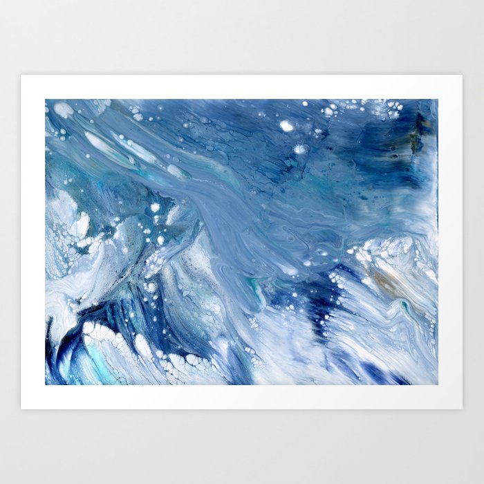 Ocean Abstract Art - Fortunae Contemporary Art Print Brazen Design Studio Steel Blue
