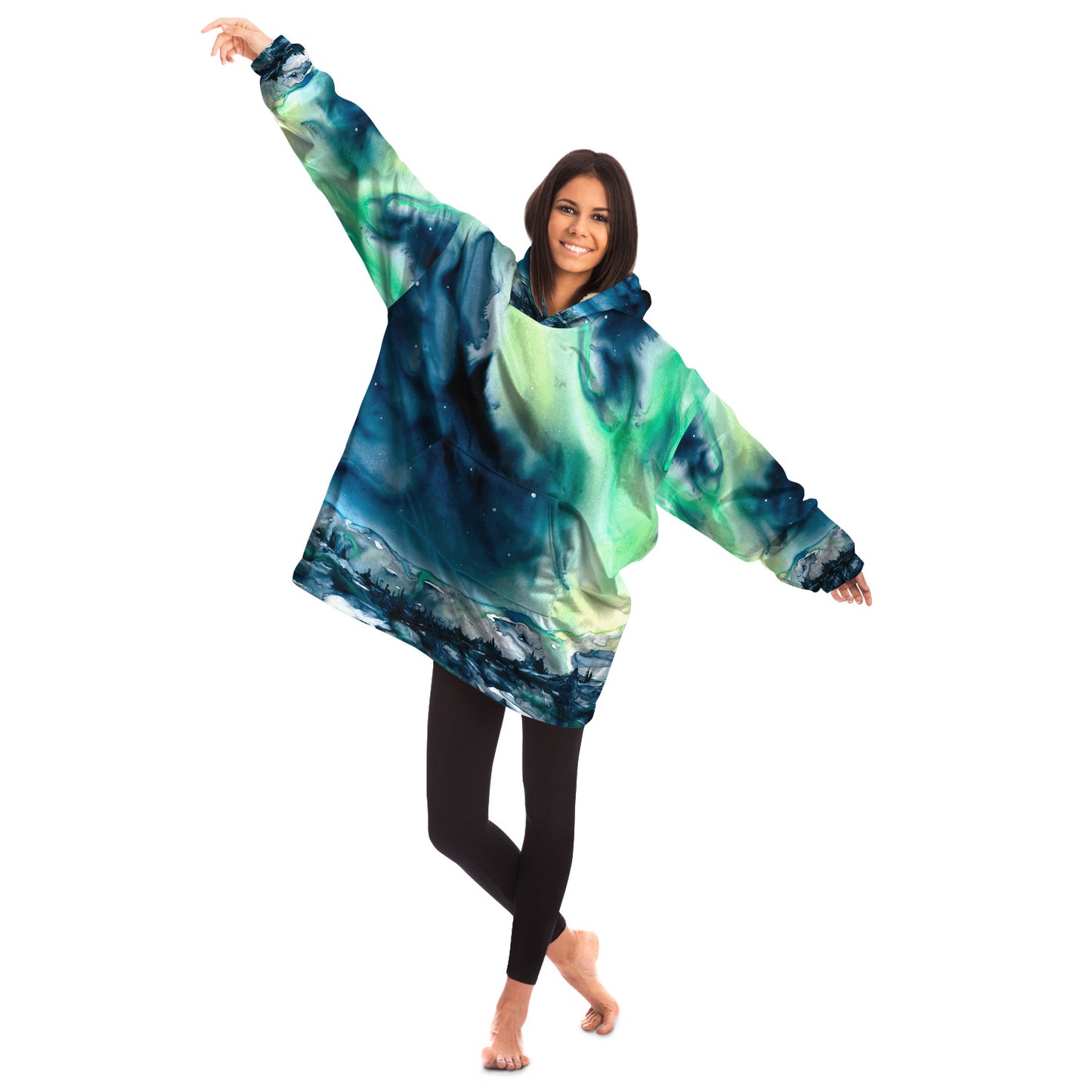 Aurora Borealis Snug Hoodie Wearable Blanket