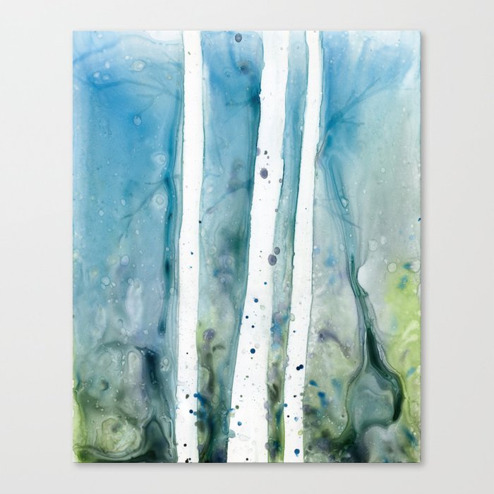 Faerie Ethereal Forest Nature Inspired Watercolor Contemporary Art Print Brazen Design Studio Cadet Blue
