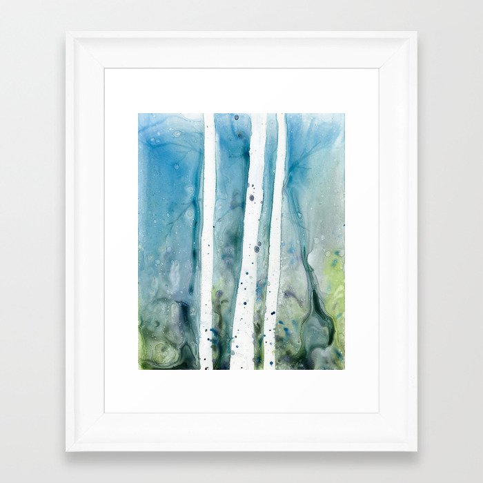 Faerie Ethereal Forest Nature Inspired Watercolor Contemporary Art Print Brazen Design Studio Cadet Blue