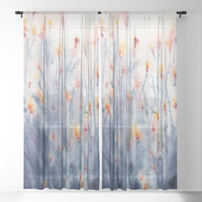 Wildflowers Black Out or Sheer Curtains
