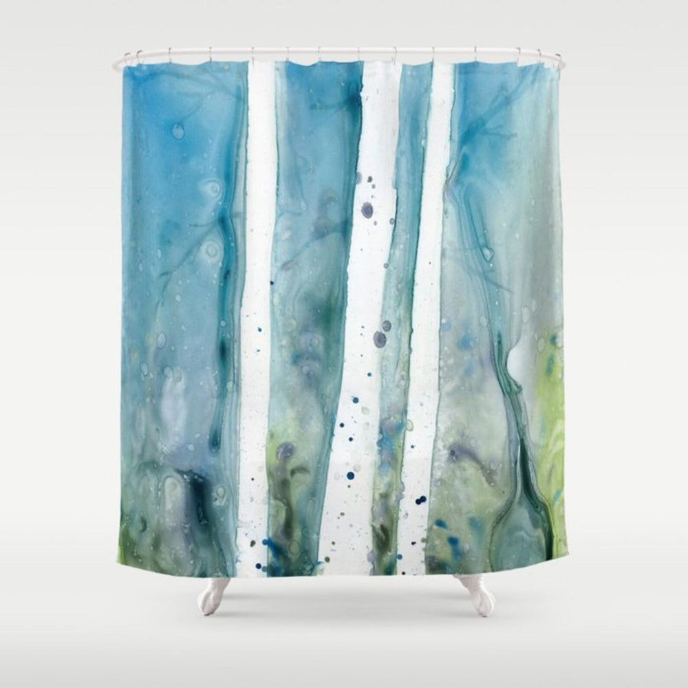 Shower Curtain Faerie Landscape Painting - Artistic Bathroom Decor Brazen Design Studio Lavender