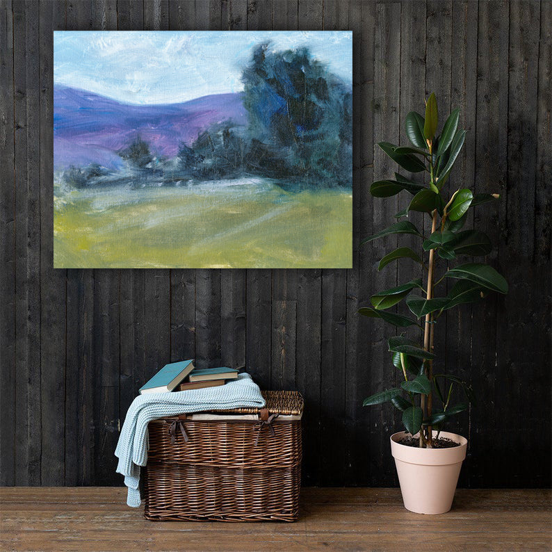 Draped in a Dream Oil Painting Landscape Nature Inspired Contemporary Art Print Brazen Design Studio Dark Khaki